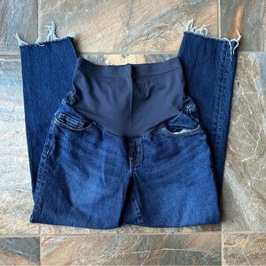 Old Navy Maternity Full Panel OG Straight Jeans Women's Size 8 Dark Wash